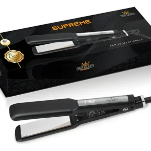 Plancha Cabello HQ Supreme Hair Queen con caja de presentación y diseño profesional.