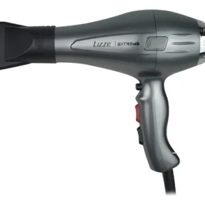 Secadora de cabello Extreme 2400 W Lizze color gris metálico con boquilla.