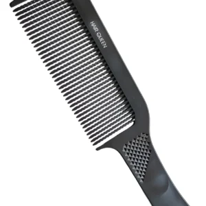 Peine Flat Top Carbón Profesional con Textura en color negro vista frontal.