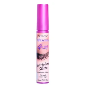 Rímel Maxi Volumen Silicón Prosa 13g con cepillo flexible de silicón.