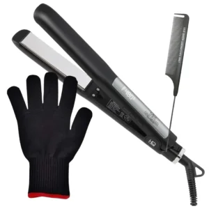 Plancha profesional Hair Queen Extreme con Guante y Peine kit completo de alaciado profesional
