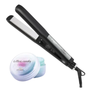 Kit Hair Queen Extreme y Micro Pulidor de Placas con plancha profesional de titanio y micro pulidor para limpieza de placas sobre fondo blanco