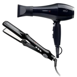 Plancha Turbo Led y Secadora Turbo Black 2400W para alaciado y secado profesional de cabello
