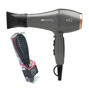 Secadora Digital y Cepillo de Pinza con secadora de cabello profesional MQ Professional y cepillo para planchar cabello no eléctrico